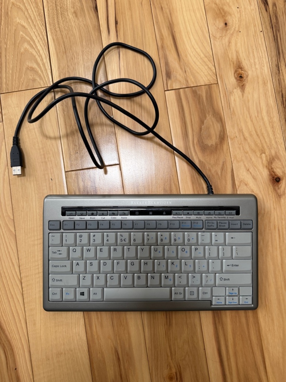 Bakker Elkhuisen Wired USB Compact Keyboard in Gray and Silver